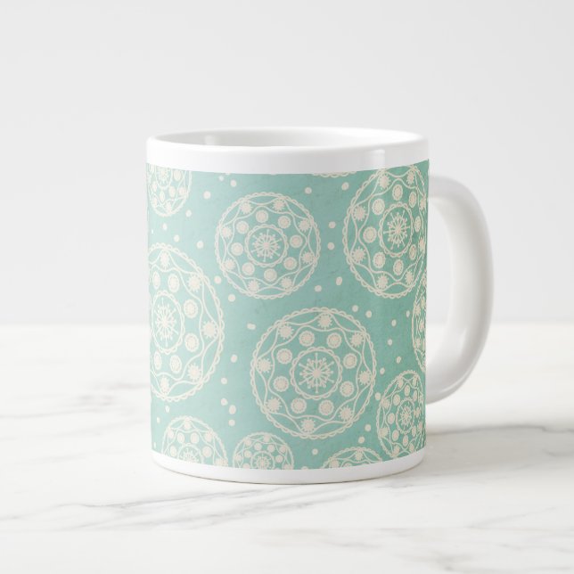 Autour du flocon de neige Aqua Blue Specialty Mug (Devant droit)