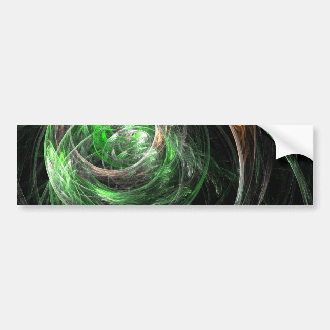 Autour du monde Vert Abstrait Art Sticker (Devant)