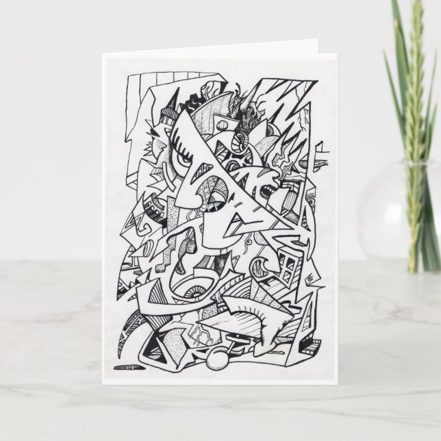Autres plans de ici, carte de dessin d'encre (Devant)