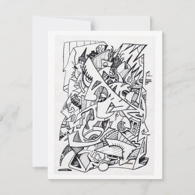 Autres plans de ici, carte de dessin d'encre (Devant)