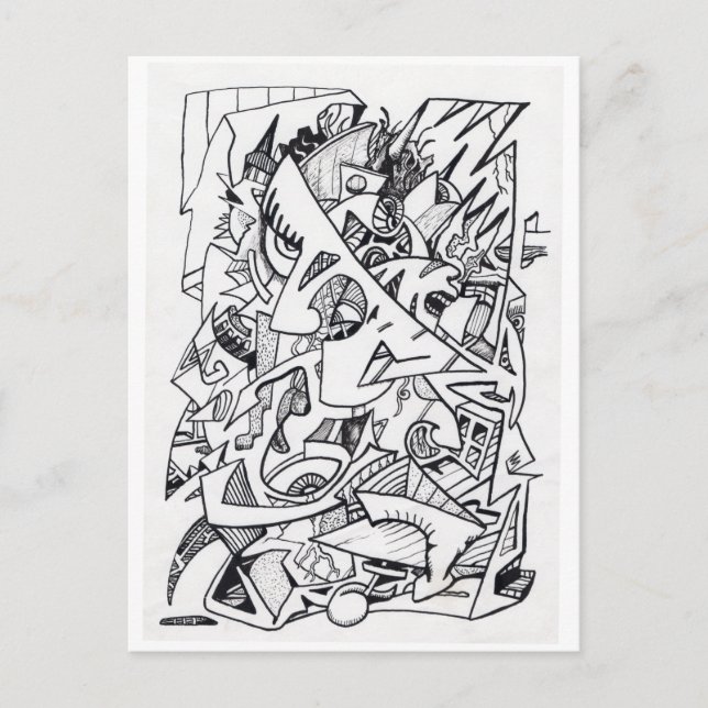 Autres plans d'ici, dessin d'encre Carte postale (Devant)