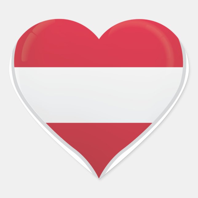 Autriche amour drapeau orgueil autocollant coeur (Devant)