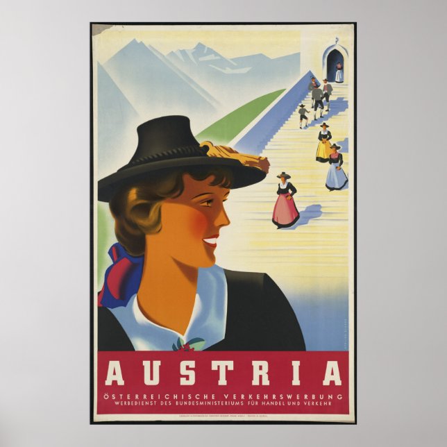 Autriche Poster Vintage voyage et Imprimés rétros (Devant)