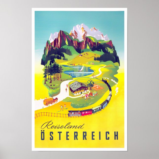 Autriche vintage travel Poster (Devant)