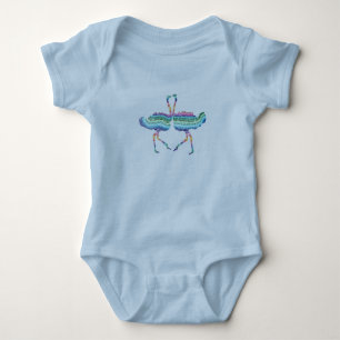 Autruches Arc-en-Ciel Mignonnes Body Manches Court