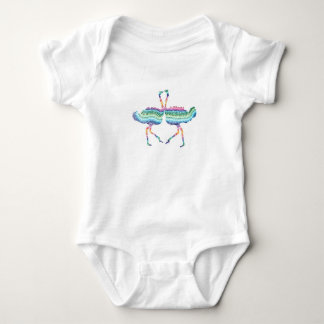 Autruches Arc-en-Ciel Mignonnes Body Manches Court