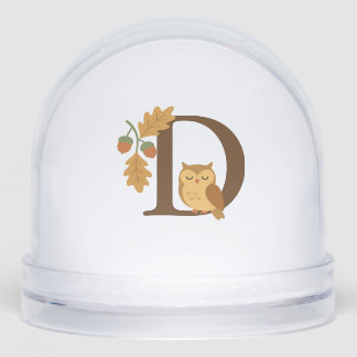 Autumn Alphabet Monogram Letter D � Owl with Oak L
