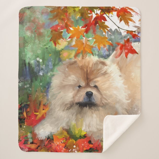 AUTUMN BLISS chow - Designer sherpa couverture 3 d (Devant)