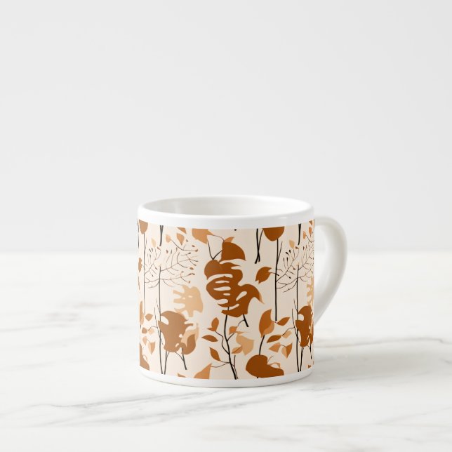 Autumn Botanical Leaves Minimalist Mug (Devant droit)