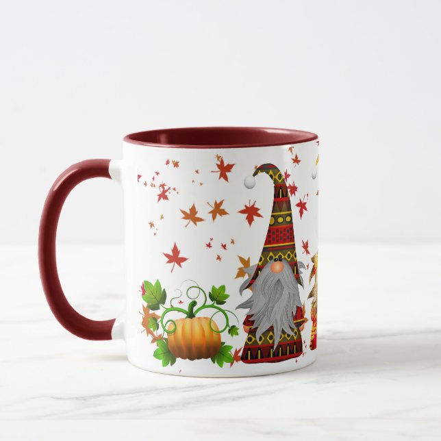 Autumn/Fall Citrouille Gnomes Coffee Mug (Gauche)