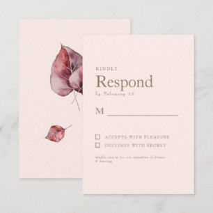 Autumn Foliage Blush Or simple Texte Mariage RSVP