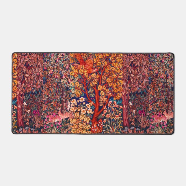 AUTUMN FOREST ANIMALS Haricots, faisan, Floral rou (Recto)