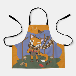 Autumn fox chef kid All Over Imprimer Tablier