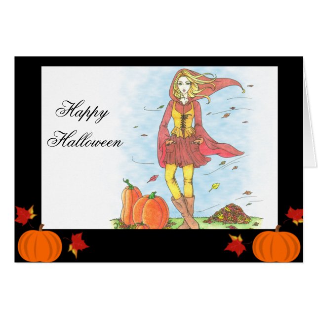 Autumn Glory Halloween Card (Devant horizontal)