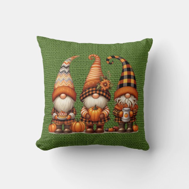 Autumn Gnomes Lance Oreiller (Recto)