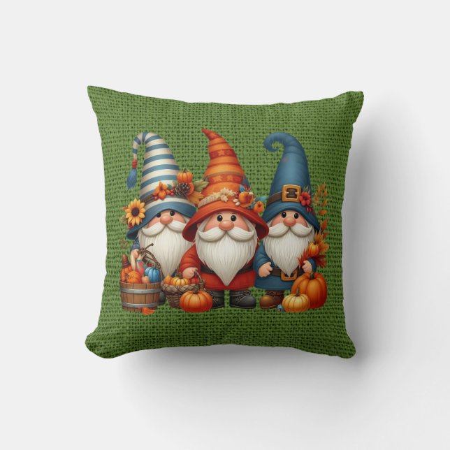 Autumn Gnomes Lance Oreiller (Recto)
