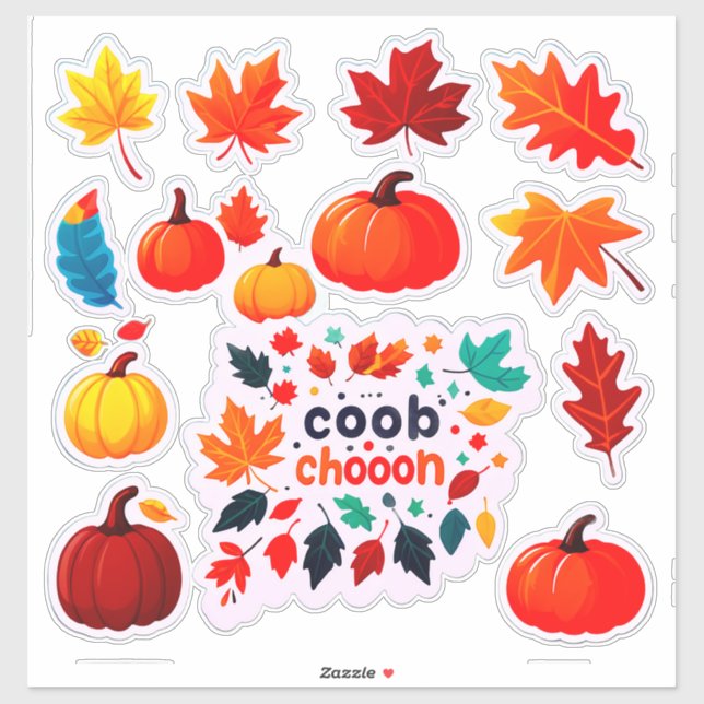 Autumn Leaves and Pumpkins Sticker Set (Feuille)