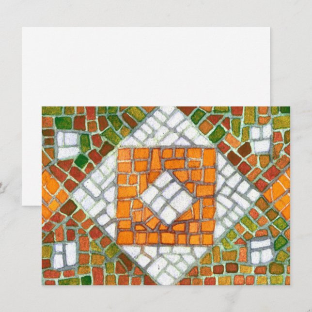 AUTUMN MOSAIC 4.5x6.25 Carte plate / Horizontal (Devant / Derrière)