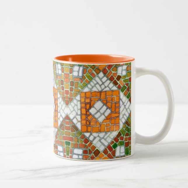 AUTUMN MOSAIC Orange Mug à deux tons (Droit)