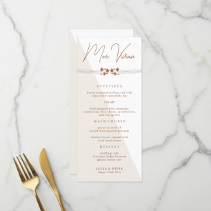 Autumn Side Floral Mariage Diner Carte Menu