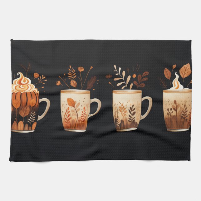 Autumn Spice Latte Serviettes de cuisine (Horizontal)