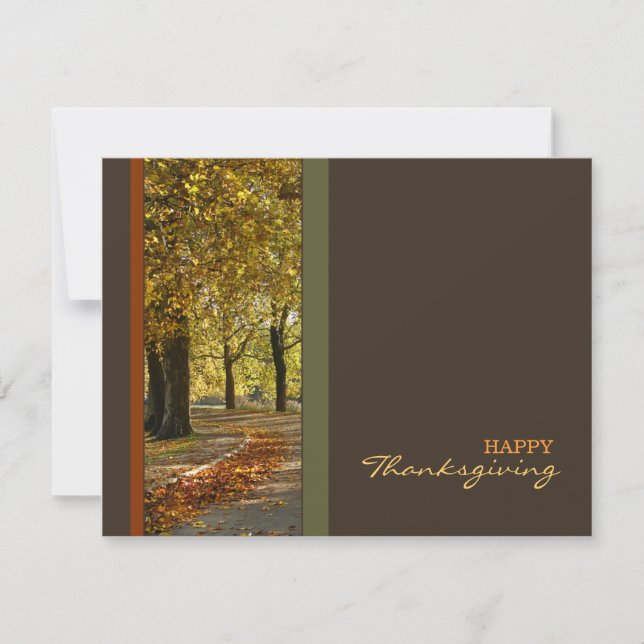 Autumn Trees Thanksgiving invitation (Devant)