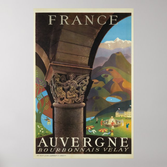 Auvergne, France, Poster Voyage (Devant)