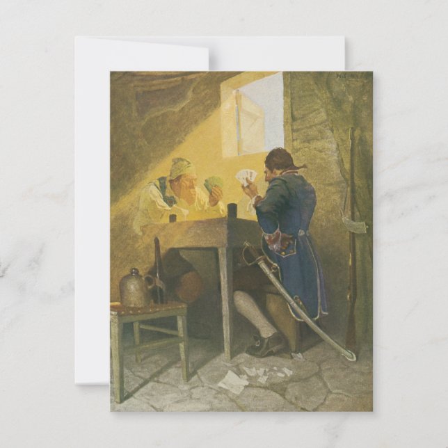 Aux Cartes dans la Cage de Cluny par NC Wyeth (Devant)