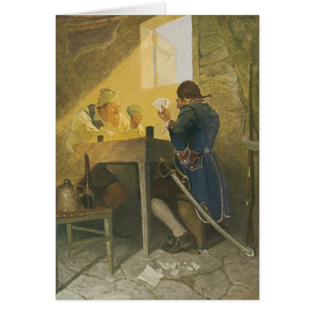 Aux Cartes dans la cage de Cluny par NC Wyeth (Devant)