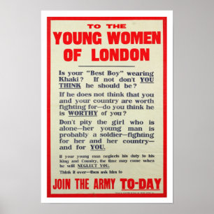 Aux jeunes femmes de Londres, affiche de