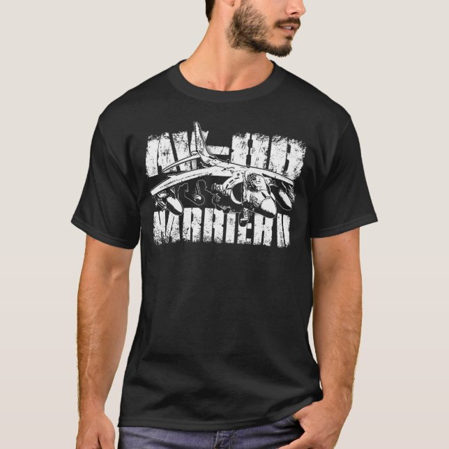 AV-8B Harrier II T-Shirt noir basique pour hommes (Devant)