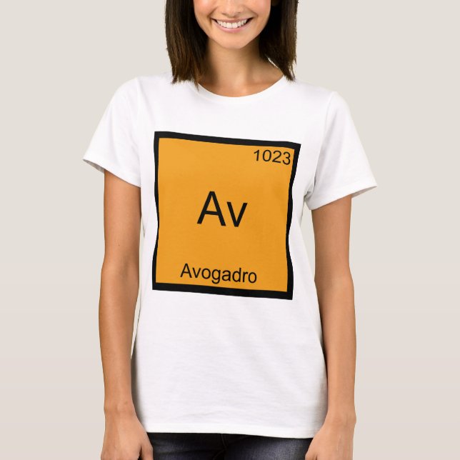 Av - Avogadro Drôle Élément Chimie Symbole T-shirt (Devant)