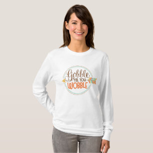 Avalez jusqu'au T-shirt des femmes de thanksgiving