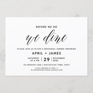 Avant de faire une répétition Dîner Invitation
