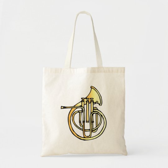 Avant en forme de corne français d'instrument fais tote bag