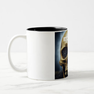 Avant le café Crâne Éffrayant mug à deux tons