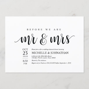 Avant que nous soyons carte de M. et de Mme Dinner