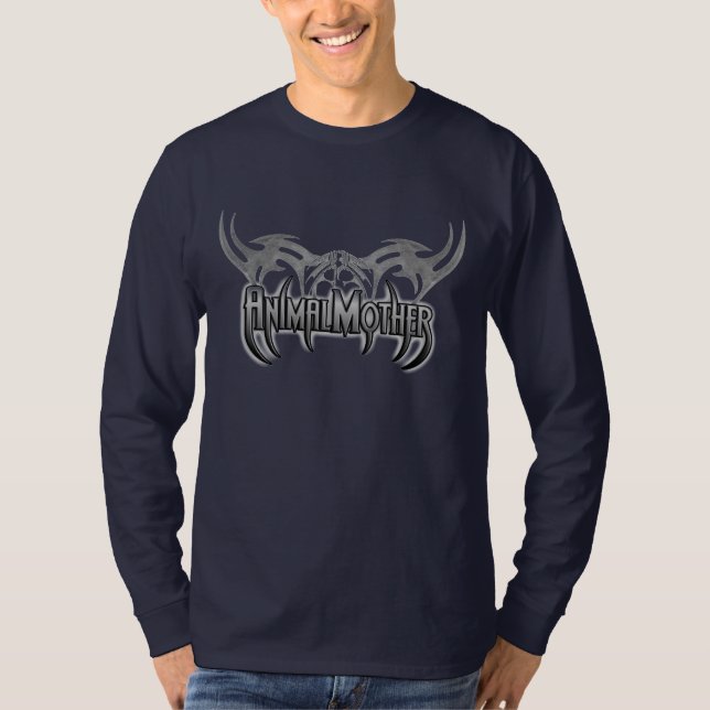 Avant tribal de T-shirt de lame de longue marine (Devant)