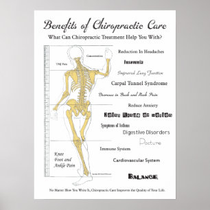Avantages de la chiropratique Soins Poster Carte m
