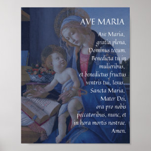 AVE MARIA Poster de prière latine