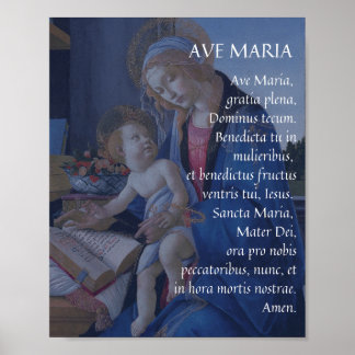 AVE MARIA Poster de prière latine