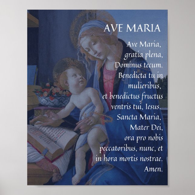 AVE MARIA Poster de prière latine (Devant)
