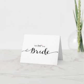Avec Amour À Ma Carte Mariée De Mariage De Jour