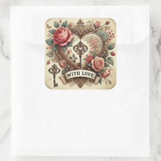 “Avec Amour” Autocollants Romantiques Vintage