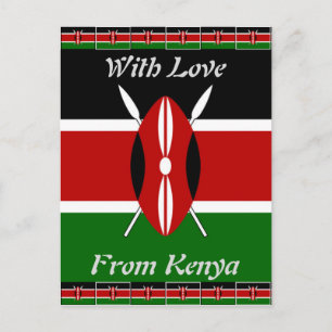 Avec Amour du Kenya. Modèle de carte postale