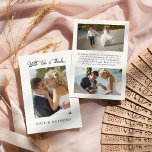 Avec amour et merci 3x Mariage Photo Elegant<br><div class="desc">carte de remerciements mariage écrit avec amour et grâce à la personnaliser avec trois photos mariages et votre note de remerciement personnalisée. Le design est sur un arrière - plan blanc (modifiable) avec une calligraphie élégante. Pour coordonner les invitations, la papeterie, les jeux et la décoration de jour de l'événement,...</div>