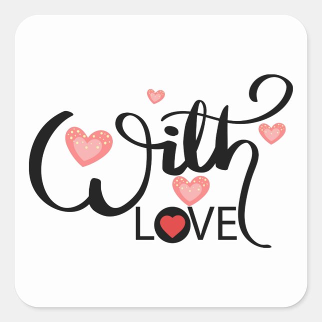 Avec Amour - Sticker Sqiuare. (Devant)