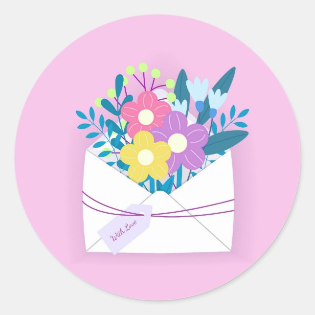 Avec autocollant rond d'amour avec enveloppe (Devant)