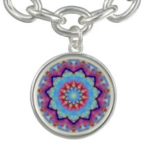 Bracelet en mandala à fleurs arc-en-ciel