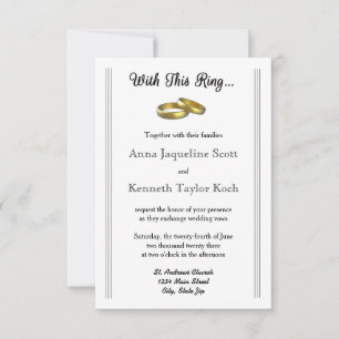 Avec cette bague... - Invitation de mariage 3x5